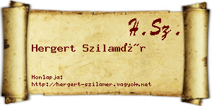 Hergert Szilamér névjegykártya